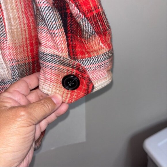 Lucky Brand Women’s Medium Plaid Unisex Red Black Plaid Jacket Autumn - Picture 10 of 10